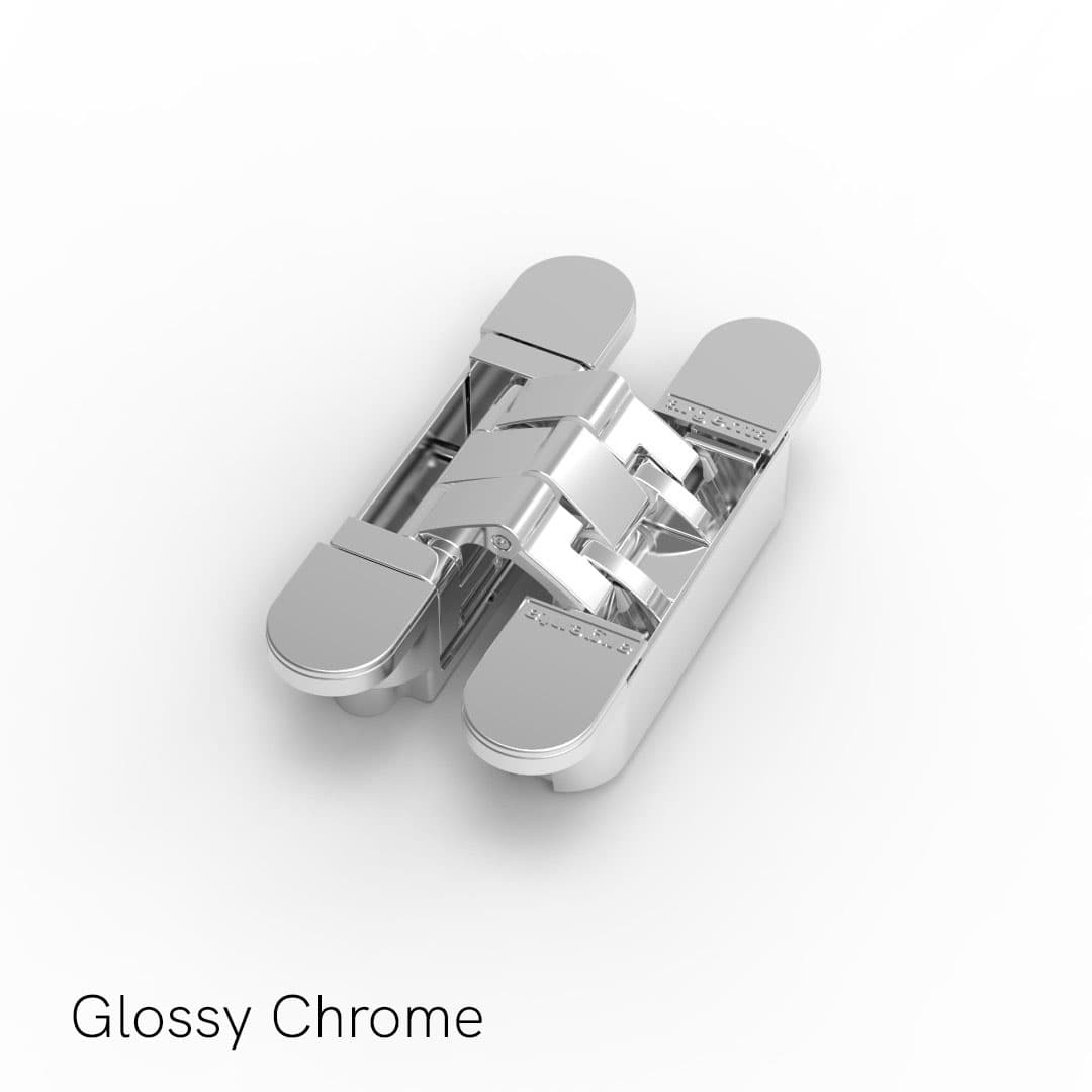 S5 concealed 3D hinge for a flush jib door Glossy Chrome