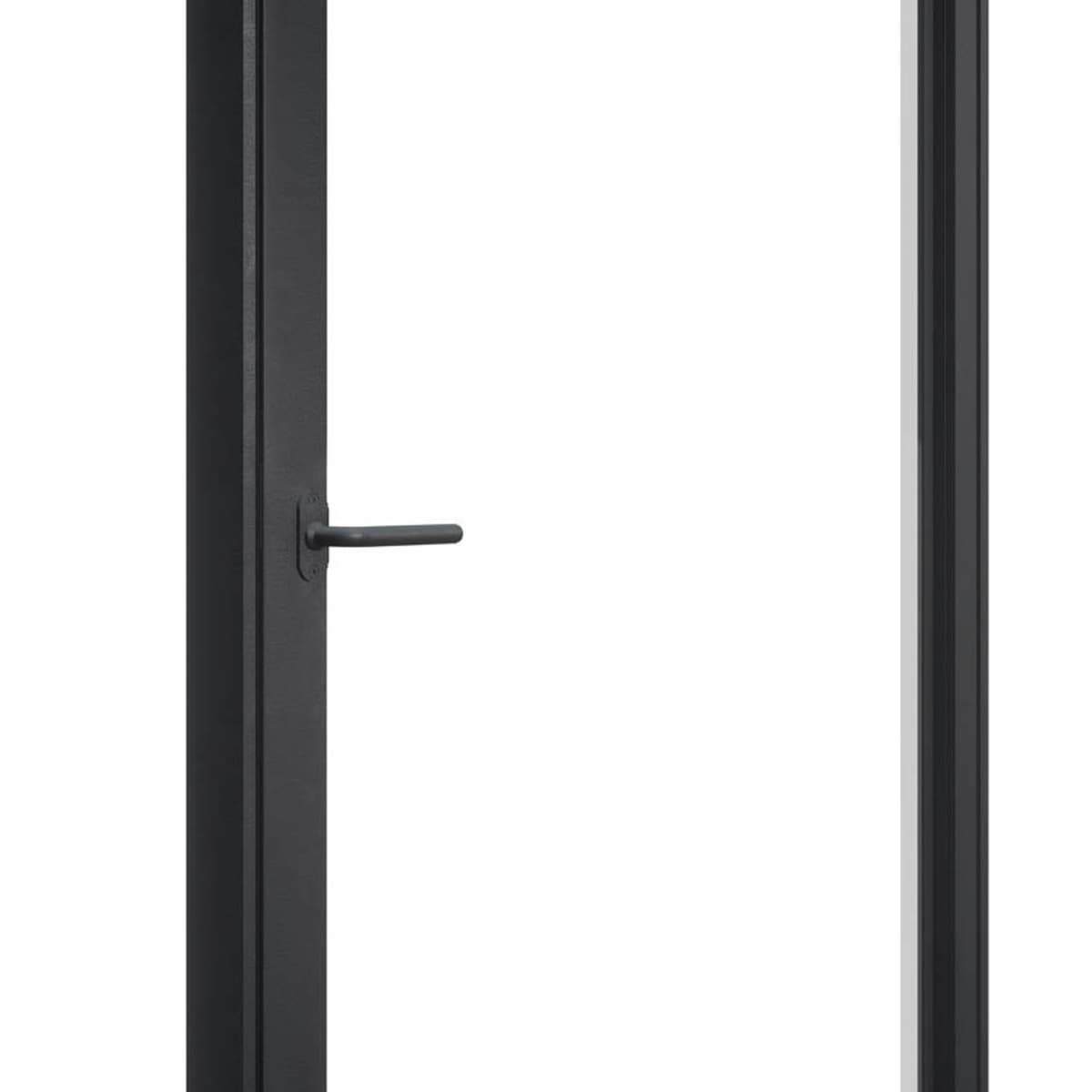 Round Handle - G12 in jet black for a steel-glazed door