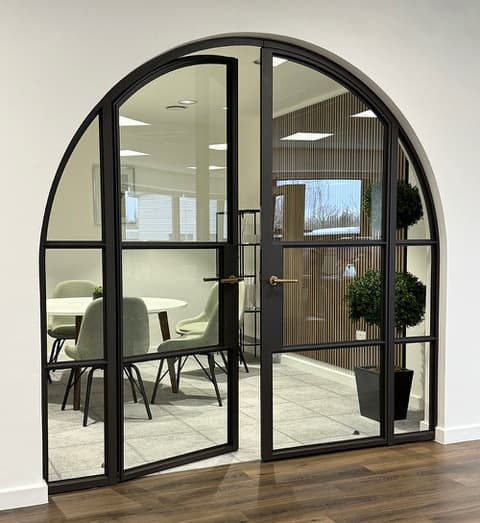 arched steel glazed door - fire rated